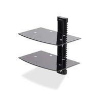 StarTech.com Double Étagère AV Murale Flottante, Support à Hauteur Ajustable pour Sous Télévision, Support Mural pour TV, Organiser l'Équipement A/V s