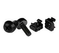 StarTech.com Écrou cage M6 - Vis M6 - Pack de 50 - Écrous cage et vis M6x12 de montage pour rack et armoire serveur - Noir (CABSCREWM6B)