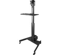 StarTech.com Table d'ordinateur à roulettes avec support pour écran, support pour unité centrale/ordinateur, plateau pour clavier - Chariot d'ordinateur de bureau ergonomique à hauteur réglable - Post