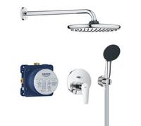 StartEdge Set de douche encastré avec mitigeur monocommande, douche de tête Vitalio Start 250 et douchette, chrome (G25293000)