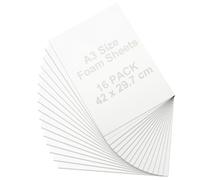 STARVAST Lot de 16 Carton Mousse A3, Carton Plume Mousse Blanc, Plaque Polystyrene 5mm pour Art, Photos Panneaux de Mariage, Panneau D’affichage (297 × 420 mm)