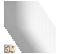 STARVAST Lot de 20 plateaux à gâteau Rectangulaires 40x30 cm | Cake Board | Plateaux à gâteau | Carton argenté 2 mm d'épaisseur | Grande plaque à gâteau | Plateau à gâteau pour gâteaux anniversaire