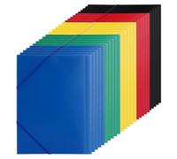 STARVAST Lot de 25 Chemises Cartonnees, Chemises en Carton Pinces D'Angle A4, avec 2 Bandes ÉLastiques Chemise de Documents IdéAle Pour Range Document Bureau, Colorée