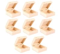STARVAST Lot de 8 caisses en bois avec couvercle - Petite boîte en bois avec aimant en pin - 9 x 9 x 5 cm - Petite boîte en bois avec couvercle à rabat
