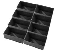 STARVAST Lot de 8 organiseurs de penderie, tiroirs, système de rangement, en tissu, pliable, boîte de rangement, organiseur de tiroir, armoire, 6 sous-vêtements, chaussettes, gris