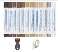 Starvortex Kit Reparation Parquet 12 Couleurs, Kit Reparation Carrelage Sol | Réparateur de Rayures pour Parquet avec Grattoir, Réparation Carrelage pour Stratifié, Bois, PVC, Carrelage, Meubles