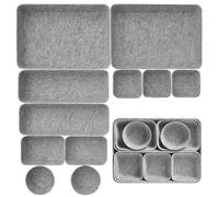Starward 11 Pièces Organisateur Tiroir, Séparateur de Tiroir Empilable | Rangement Maquillage Organisateur, 5 Tailles Boîte en feutre, pour Bureau, Salon, Coiffeuse, Armoire
