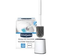 STARWAX - Brosse WC Silicone Double Face - Nettoyage Facile même dans Les endroits Difficile - Séchage Rapide et sans Odeur - Robuste - Couleur Blanche