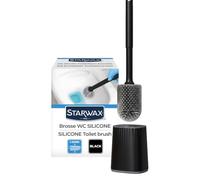 STARWAX - Brosse WC Silicone Double Face - Nettoyage Facile même dans Les endroits Difficiles - Séchage Rapide et sans Odeur - Robuste - Couleur Noire