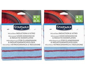 STARWAX - Chiffon en Microfibre spécialement conçu pour la vitrocéramique et l'induction - Nettoie la saleté et Les éclaboussures de Graisse - Côté abrasif et Absorbant - Ne Raye Pas - Lavable en