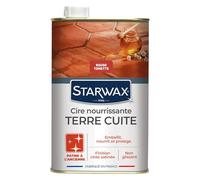 STARWAX - Cire Nourrissante pour Tomettes et Terres Cuites Teinte Rouge - Embellit, Nourrit et Protège - Patine à l'Ancienne - Non Glissant - Formule Anti Tache - Fabriqué en France - 1L - 30m²