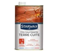 STARWAX - Cire Nourrissante Terre Cuite Patine à l'Ancienne - Nourrit et Préserve les Sols en Terre Cuite et Tomettes - Teinte Incolore - Non Glissant - Fabriqué en France - 2x 1L - 30m² environ