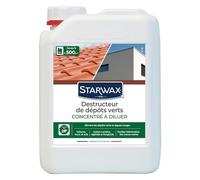 STARWAX Destructeur dépôts verts concentré, 2,5L | Élimine dépôts verts, lichens et algues, efficace dès 24h même s'il pleut, sans javel