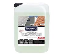 STARWAX Destructeur Tout en un de dépôts verts rouges lichens noires 10L | Prêt à l'emploi, toitures murs et sols extérieurs, algicide curatif et préventif, élimine traces noires, rendement 10m²/L