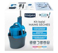 STARWAX - Kit Balai Mains Sèches - Nettoie Les Sols - sans Efforts - Système d'essorage Ultra Performant- Seau séparateur d'eau Sale/Propre + Microfibres de qualité + Balai - Conception Française