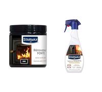 STARWAX Rénovateur fonte pour poêle et cheminée 200ml - Idéal pour rénover les supports en fonte & Nettoyant Express Inserts pour Poêle et Cheminée - 500ml - Idéal pour Nettoyer Efficacement