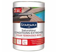 STARWAX - Saturateur Bois Extérieur Incolore - Conditions Extrêmes - Pour Terrasse - Nourrit & Protège - Résiste Aux UV, Intempéries, À L’Eau Chlorée - Fabriqué En France - Jusqu’à 60m2 - 5L