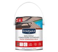 STARWAX Saturateur bois extérieurs conditions extrêmes 2,5L teck | Nourrit protège et embellit terrasses bois exotiques, résistance UV intempéries et eau chlorée, rendement 10 à 12m²/L