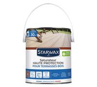 STARWAX Saturateur Haute Protection pour terrasses Bois 2,5L Teck | Protège et nourrit bois exotiques en profondeur, riche en huile de tung, résistance aux intempéries, rendement 10 à 12m²/L
