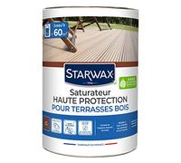 STARWAX Saturateur Haute Protection pour terrasses Bois 5L Teck | Protège et nourrit bois exotiques en profondeur, riche en huile de tung, résistance aux intempéries, rendement 10 à 12m²/L