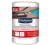 STARWAX Saturateur Haute Protection pour Terrasses en Bois Teck - 5L | Nourrit protège et embellit terrasses en bois exotiques et autoclaves, résistance UV et intempéries, rendement 10 à 12m²/L