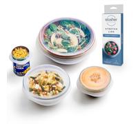 Stasher Premium Reusable Silicon Stretch Lids Variety 4-Pack, Clear, 9”, 6.5”, 4.5”, 2.5”, Airtight Seal, Food Container Covers, BPA Free, Leak-free, Dishwasher Safe, Microwave Safe, Eco-Friendly