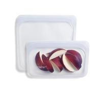 Stasher Premium Silicone Reusable Food Storage Bags, 2-Pack, Clear, Multi-Use Food Storage Bags, Lunch Bag, Travel Containers, BPA Free, Leak-free, Dishwasher-Safe