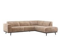 STATEMENT - Canapé d'angle droit en velours chenille marron L274 Marron