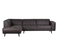 STATEMENT - Canapé d'angle gauche 4 places eco cuir gris Gris