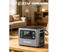 Station d'alimentation portable à charge solaire AFERIY P280 2800W 2048Wh Batterie LiFePO4 Connectable via APP pour Maison, Extérieur, Camping, Alimentation Mobile 2800W 2048Wh