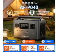 Station d'alimentation portable AFERIY AF-P040 400W avec sortie AC, capacité 256Wh, batterie LiFePO4, 6 ports + 4000 cycles de charge/décharge pour alimentation de secours, usage extérieur, maison et
