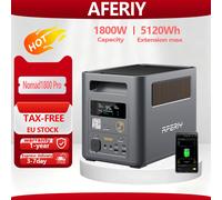 Station d'alimentation portable AFERIY Nomad1800 Pro, générateur solaire LiFePO4 1800W continu, 3600W de crête, 1024Wh, extensible jusqu'à 5120Wh, UPS, charge rapide en 36 minutes pour la maison, le R