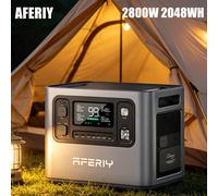 Station d'alimentation portable AFERIY P280 2800W, charge solaire, batterie LiFePO4 2048Wh, connectable à l'application, pour la maison, le camping en plein air, alimentation mobile 2800W 2048Wh