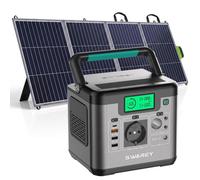 Station d'alimentation portable de 518 Wh, avec panneau solaire de 200 W, et générateur solaire de 500 W (1000 W en pointe)