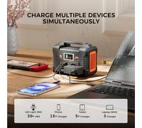 Station d'alimentation portable Flashfish E200 avec panneau solaire 151Wh, générateur solaire 200W, alimentation de secours 250W de pointe AC 100-240V pour le camping, les voyages et les activités de