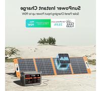 Station d'alimentation portable - Générateur solaire pour l'extérieur - Idéal pour le camping et les situations d'urgence - Batterie LiFePO4 - Capacité de 200 Wh - Noir