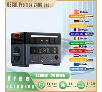 Station d'alimentation portable OSCAL PowerMax 2400 PRO, générateur solaire 2400W, batterie LiFePO4 2016Wh pour la maison, le camping en plein air, l'utilisation mobile OSCAL PowerMax 2400 PRO