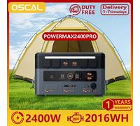 Station d'alimentation portable Oscal PowerMax2400 Pro 2016Wh 2400W, générateur extérieur, 3500+ cycles LiFePO4, charge rapide en 1,2h, double haut-parleurs PowerMax 2400Pro