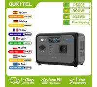 Station d'alimentation portable OUKITEL P800E, générateur solaire 800W, batterie Lifepo4 512Wh, alimentation de secours pour la maison, camping en plein air, alimentation mobile 800W 512Wh