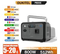 Station d'alimentation portable OUKITEL P800E, puissance de sortie 800W, capacité 512Wh, LiFePO4, pour la famille, le camping en plein air, alimentation de secours P800E