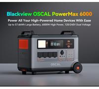 Station d'alimentation portable robuste OSCAL PowerMax 6000, capacité 3600Wh, batterie Lifepo4, puissance nominale 6000W, contrôle intelligent par application, pour la maison, le camping en plein air