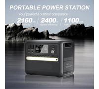 Station d'alimentation portable – Source d'énergie mobile – Capacité de 2160 Wh – Sortie CA de 2400 W