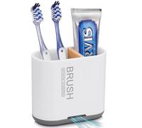 Station de brossage à dents électrique pour la salle de bain, rangement amovible avec réservoir d'eau pour toute la famille et les enfants (blanc, taille moyenne)