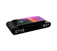 Station de charge réveil Thomson Induction 15W LED blanc USB-C Température Noir