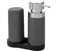 Station de lavage savon - Gris - Distributeur de liquide vaisselle - 15 x 18 x 7 cm - 0,25 L