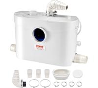 Station de pompage d'eaux usées VEVOR, 900W, débit de 180 l/min, hauteur de refoulement de 12 m, pompe à eaux usées pour toilettes, caves, douches, lavabos, buanderies, baignoires