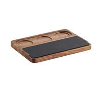 Station de rangement pour café en bois - Base de tampage pour porte-filtres de 51 à 58 mm, élégante station de tamper à café en bois et support d'accessoires - Statión de repos antidérapant