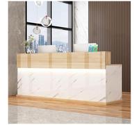 Station de réception pour comptoir de vente au détail, salon de beauté, salon de coiffure, design simple et moderne, 215 x 60 x 100 cm, idéal pour un usage professionnel