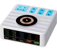 Station de recharge 10 en 1 pour plusieurs appareils, 140 W, 5 ports, chargeurs GaN, aimanté, prise rapide sans fil pour bureau