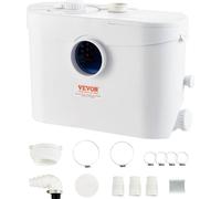 Station de relevage VEVOR, 700 W, débit 9600 l/h, hauteur de refoulement 10 m, pompe d'évacuation broyeur avec 3 entrées d'eau pour toilettes, cave, cuisine, lavabo, baignoire, évacuation des eaux usé
